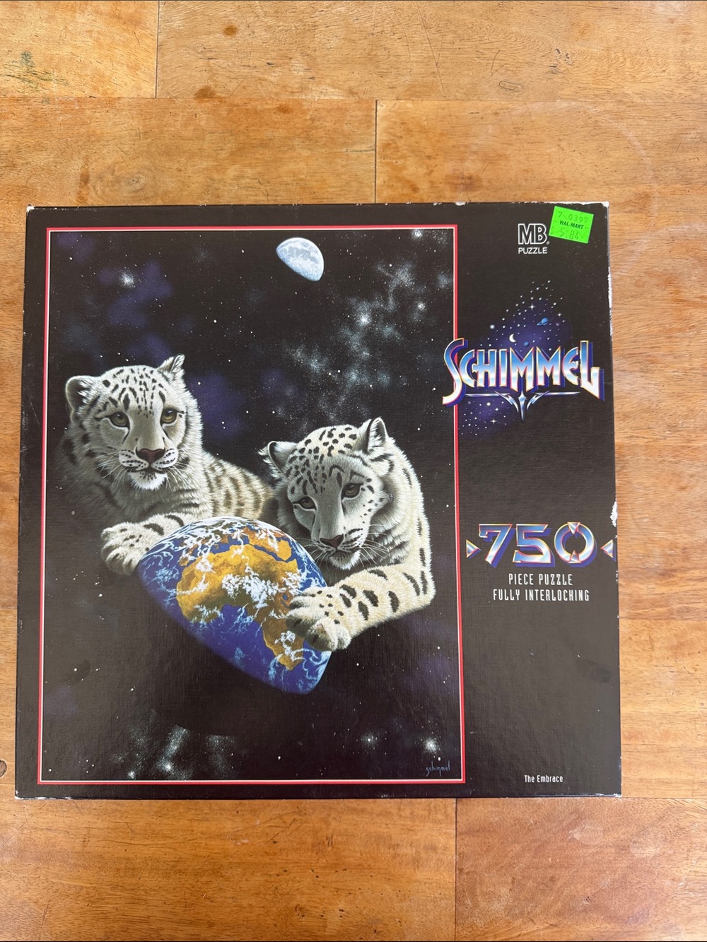 Schimmel 750 pc Puzzle The Embrace Snow Leopard  1996 Vintage *Used W